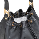 MCM Monogram Visetos Nylon Drawstring Bucket Crossbody Bag