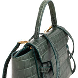 Celine Dark Green Crocodile Embossed Belt Nano Handbag