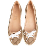 Gucci Monogram GG Canvas Lace-Up Sneaker Ballerina Flats (35)