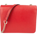Gucci Red Grained Leather Interlocking GG Crossbody Bag