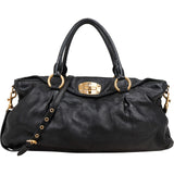 Miu Miu Vitelo Daino Turnlock Coffer Satchel Handbag