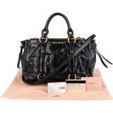 Miu Miu Vitello Shine Leather Satchel Handbag