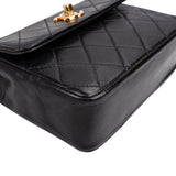 Chanel Quilted Lambskin 24K Gold Mini Square Single Flap Crossbody Bag