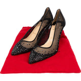 Christian Louboutin Black Mesh Glitter Follies Strass Pumps (37,5)