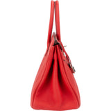 Hermès Rouge Garance Togo Leather Palladium Birkin 30 Handbag