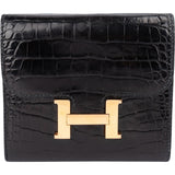 Hermès Crocodile Leather Constance Compact Wallet