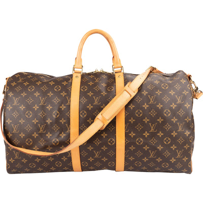 Louis Vuitton Monogram Canvas Keepall 55 Bandoulière Travel Bag