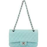 Chanel Quilted Lambskin Palladium Medium Double Flap Shoulder Bag
