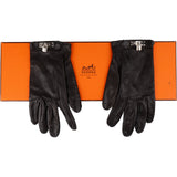 Hermès Black Leather Kelly Women Gloves