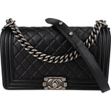 Chanel Quilted Lambskin Medium Boy Single Flap Crossbody Bag