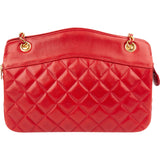 Chanel Red Quilted Lambskin Vintage Shoulder Bag