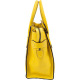 Celine Yellow Drummed Calfskin Luggage Handbag