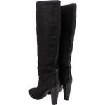 [🔄️B12 / F15] Hermès Black Cotton Knee High Boots - vintageandkickz