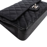 Chanel Quilted Caviar Leather Palladium Medium Double Flap Shoulder Bag