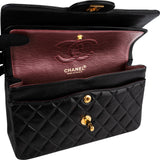 Chanel Quilted Lambskin 24K Gold Small Double Flap Shoulder Bag