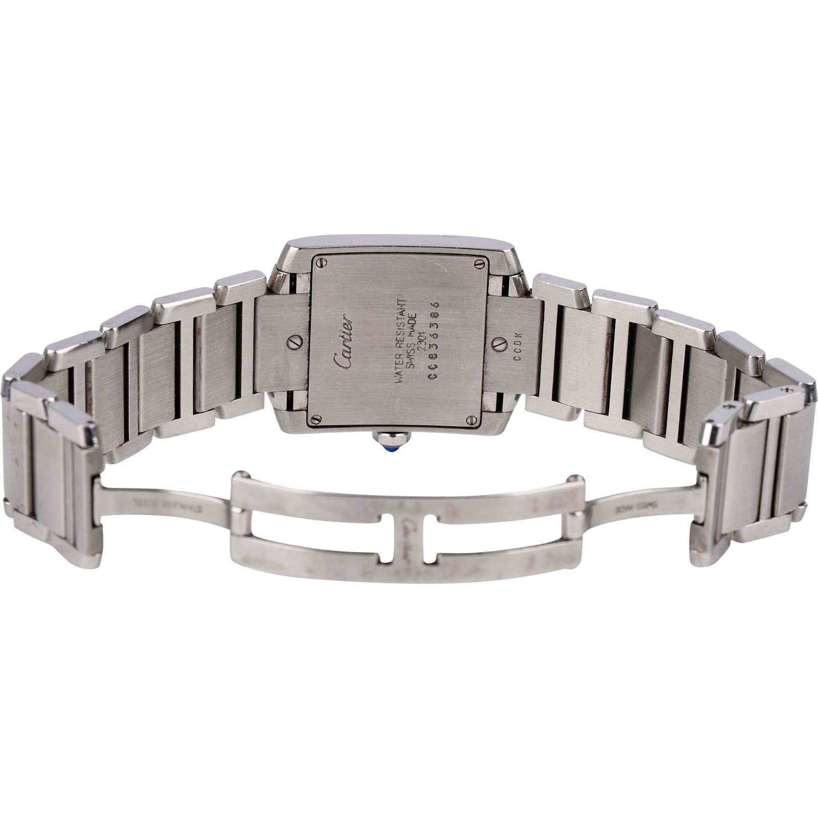 Cartier Stainless Steel Tank Française 2301 Women Watch - vintageandkickz