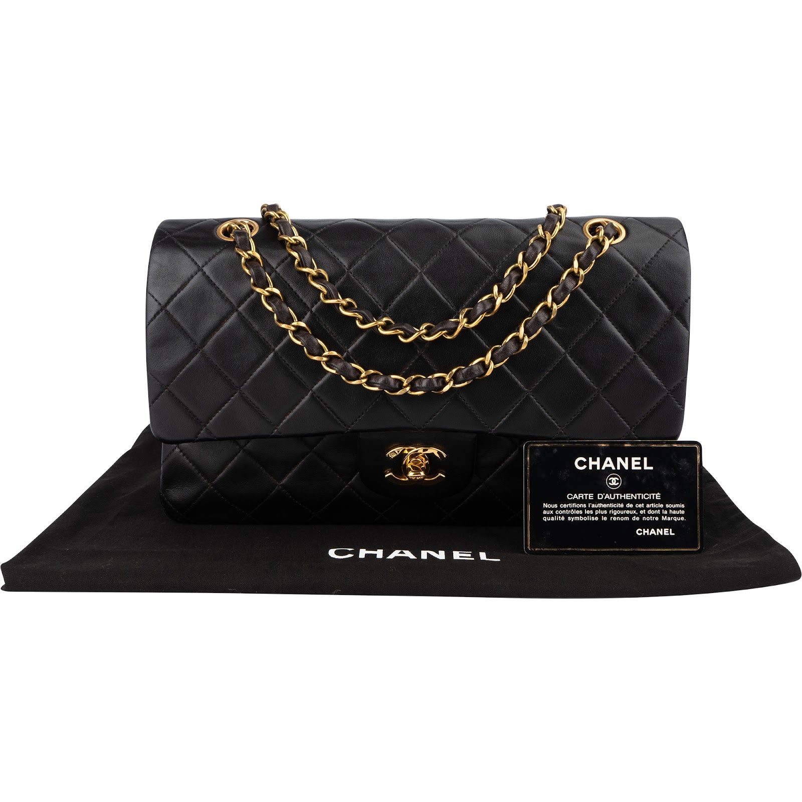 [🔄️B11 / F28] Chanel Quilted Lambskin Medium Double Flap Shoulder Bag - vintageandkickz