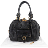 Chloé Studded Pebbled Leather Large Paddington Satchel Handbag