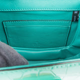 Gucci Turquoise Exotic Leather Crocodile Bamboo 1947 Mini Top Handle Crossbody Bag
