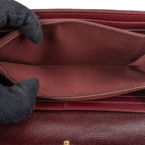 Chanel Quilted Maroon Caviar Leather Classic Flap Wallet