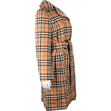 Burberry Beige Wool Nova Check Monogram Womens Trench Coat (L)