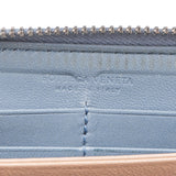 Bottega Veneta Blue Intrecciato Zip Around Wallet
