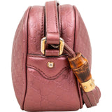 Gucci Microguccissima Metallic Leather Bamboo Tassel Camera Crossbody Bag