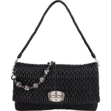 Miu Miu Matelassé Nappa Leather Hobo Crystal Embellishment Shoulder Bag