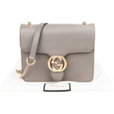 Gucci Grained Calfskin Interlocking GG Shoulder Crossbody Bag