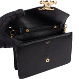 Celine Black Calfskin Wallet On Chain Triomphe Crossbody Bag