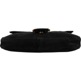 Fendi Black Suede Baguette Shoulder Bag