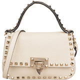 Valentino Garavani Leather Grained Calfskin Rockstud Small Top Handle Handbag