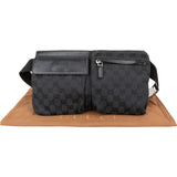 Gucci Black Monogram GG Canvas Belt Crossbody Bag