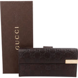 Gucci Guccissima Leather Metal Bar Continental Wallet
