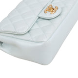 Chanel Quilted Lambskin Mini Single Flap Pearl Handle Crossbody Bag