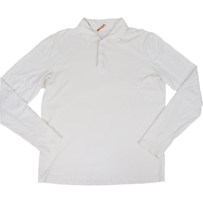 Prada Classic White Sports Emblem Long Polo Shirt (L)