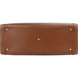 Gucci Brown Pebbled Leather Bamboo Top Handle Tote Handbag