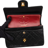 Chanel Quilted Lambskin Small 24K Gold Double Flap Shoulder Bag
