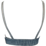 Miu Miu Blue Denim Embroidered Emblem Bralette Top (IT 36)