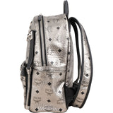 MCM Visetos Monogram Metallic Stark Studded 2 in 1 Small Backpack