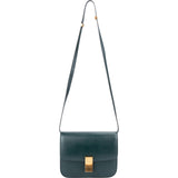 Celine Dark Green Boxcalf Classic Box Medium Crossbody Bag