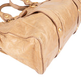 Miu Miu Vitello Lux Leather Gathered Drawstring Satchel Handbag