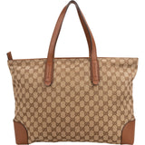 Gucci Monogram GG Canvas Web Large Tote Shoulder Bag