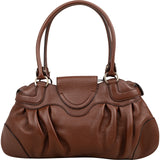 Salvatore Ferragamo Pebbled Leather Marella Satchel Shoulder Bag