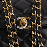 Chanel Quilted Lambskin Bicolor CC Double Flap Crossbody Bag