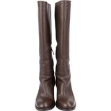 Prada Brown Pebbled Leather Knee-High Boots (38)