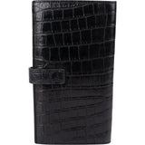 Yves Saint Laurent Croc-Embossed Leather Long Bifold Wallet