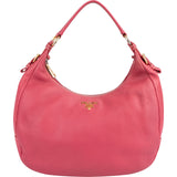 Prada Pink Leather Hobo Shoulder Bag