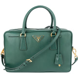 Prada Green Saffiano Leather Small Rectangular Coffer Handbag