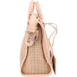 Balenciaga Stitched Checked Monogram Mesh Pink Leather City Handbag
